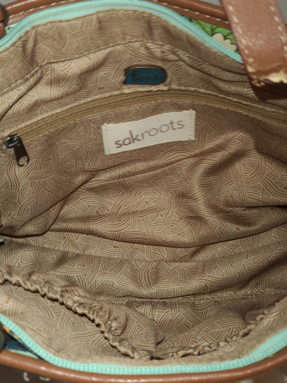 Sakroots Tan Woven Tote with Floral Butterfly Accent - Picture 11 of 13